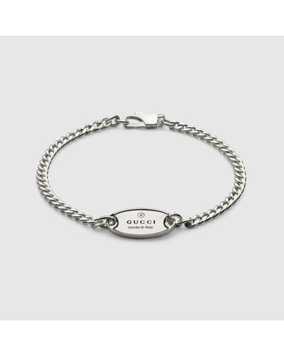 Gucci Trademark Chain Bracelet With Tag - Metallic