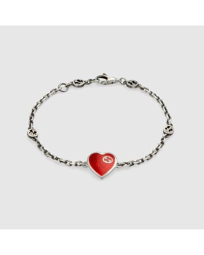 Gucci Bracelet heart avec détail gg - Multicolore