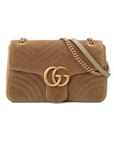 gucci marmont brown velvet bolsa