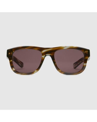 Gucci Gafas de Sol con Montura Ovalada - Marrón