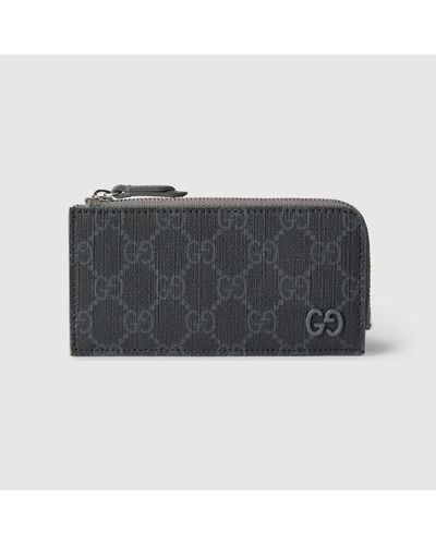 Gucci GG Zip Card Case With GG Detail - Black