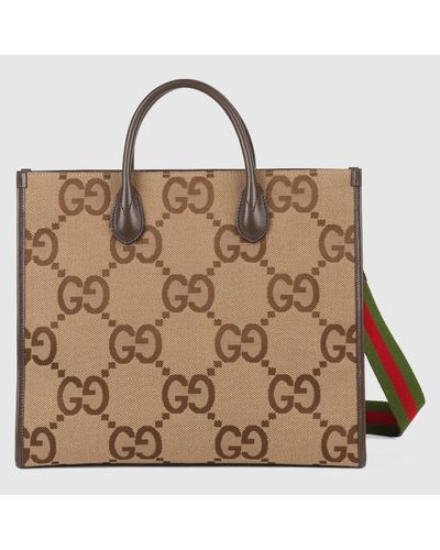 Gucci Jumbo GG Tote Bag - Brown
