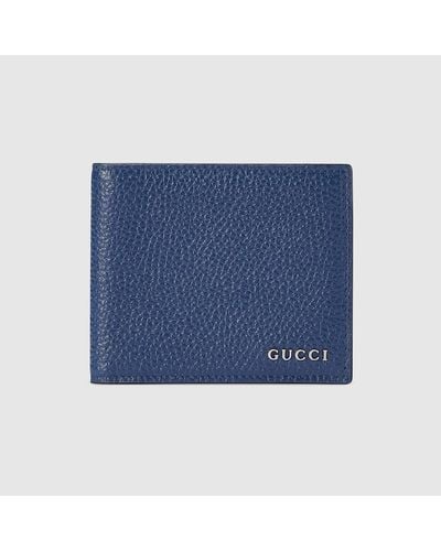 Gucci Portafoglio Bi-fold Con Logo - Blu