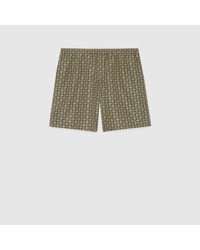Gucci Interlocking G Print Nylon Swim Shorts - Green