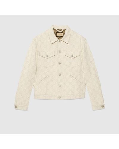 Gucci GG Cotton Jacquard Jacket - Natural