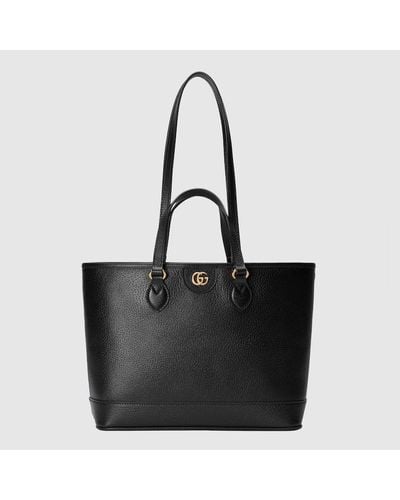 Gucci Ophidia Leather Tote Bag - Black