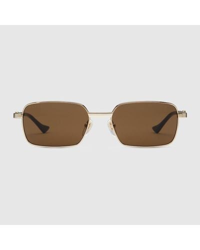 Gucci Rectangular-frame Sunglasses - Brown