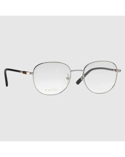 Gucci Specialized Fit Rounded Optical Frame - Metallic