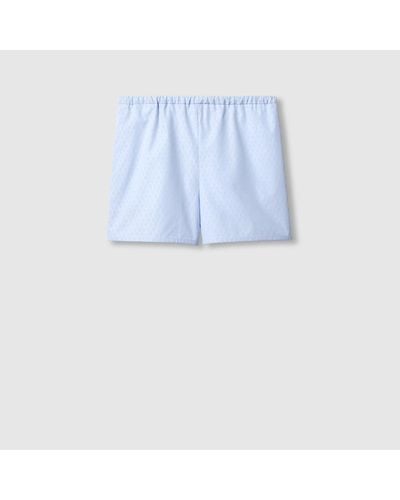 Gucci Pinstripe Cotton Jacquard Shorts - Blue