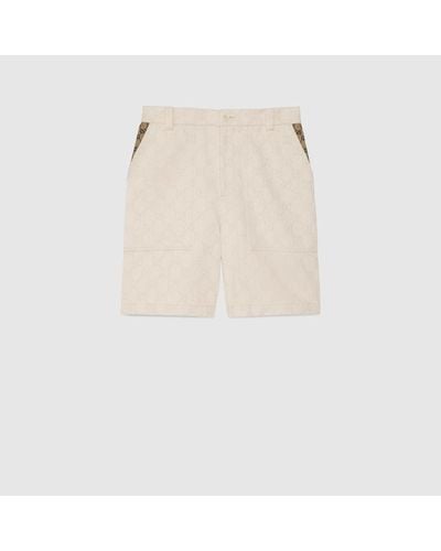 Gucci GG Cotton Jacquard Bermuda Shorts - Natural