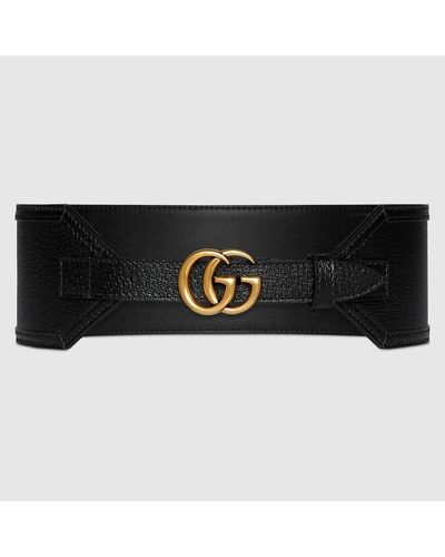 Gucci Cintura Larga GG Marmont - Nero