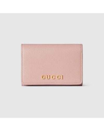 Gucci Kartenetui Mit Schriftzug - Pink