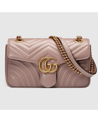 Gucci GG Marmont Schultertasche Aus Matelassé-Leder - Pink