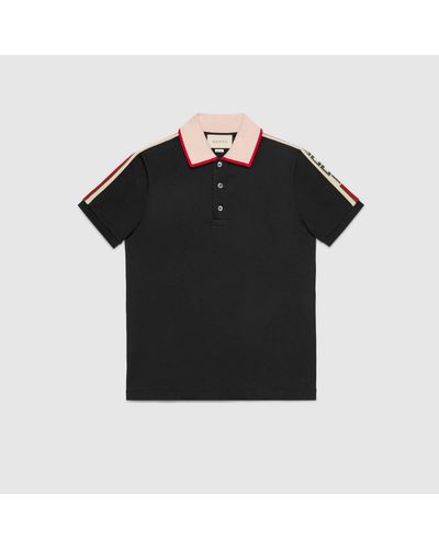 Gucci Poloshirt aus Baumwolle mit Streifen - Schwarz