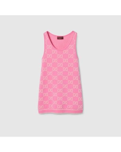 Gucci Kleid Aus GG Baumwolljacquard - Pink