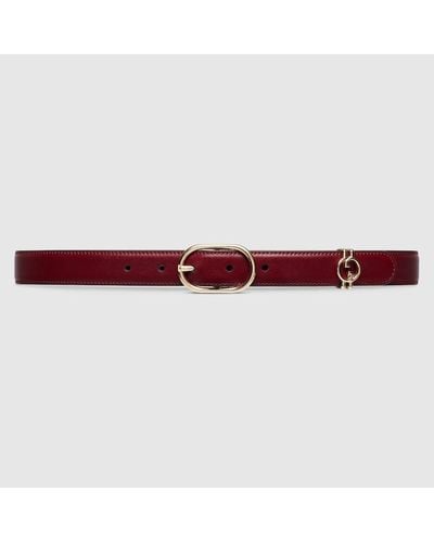 Gucci Cintura Con Incrocio GG Tondo - Rosso