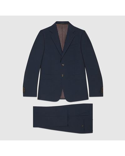 Gucci Anzug Aus Wolle Und Mohair - Blau