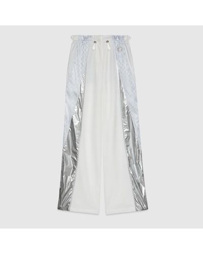Gucci Pantalon En Nylon Avec Détail GG Enlacés - Blanc