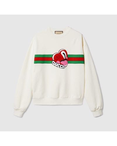Gucci Cotton Jersey Sweatshirt With Print - White
