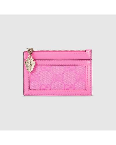 Gucci Luce Card Case Wallet - Pink