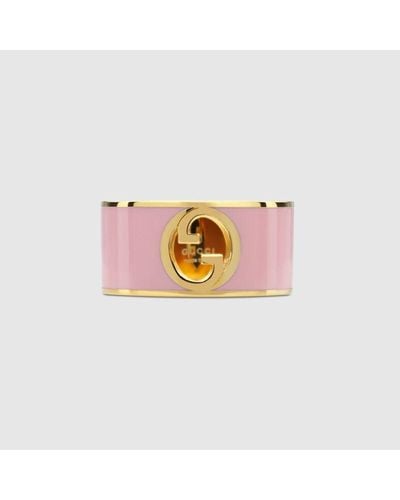 Gucci Breiter Blondie Ring Mit Emaille-Detail - Pink