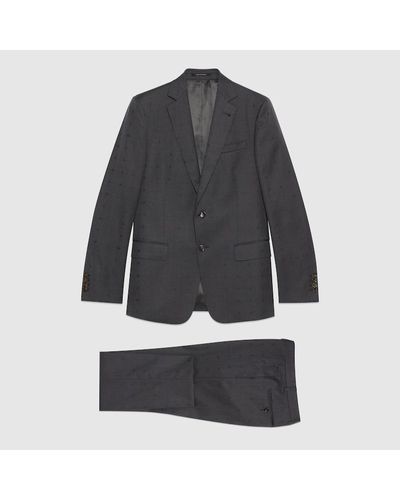 Gucci Double G Wool Fil Coupé Suit - Grey