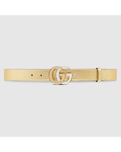 Gucci GG Marmont Thin Belt - Natural