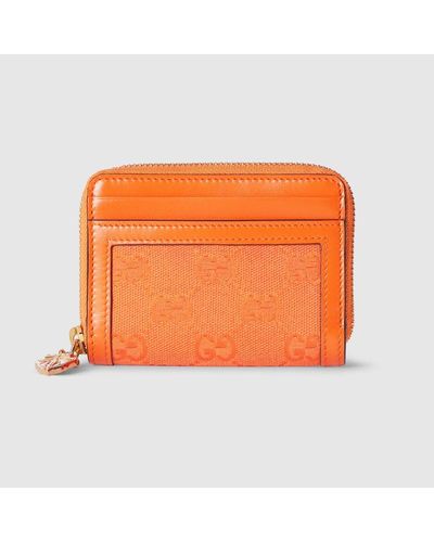 Gucci Luce Mini Zip Wallet - Orange