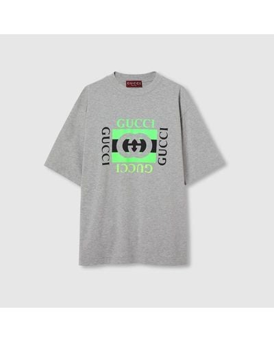 Gucci Cotton Jersey T-shirt With Print - Grey