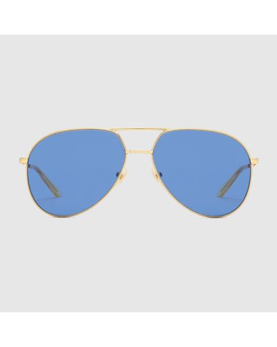 Gucci Gafas de Sol con Montura Aviador - Azul