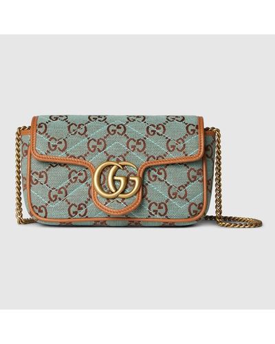 Gucci GG Super-Mini-Schultertasche - Mettallic