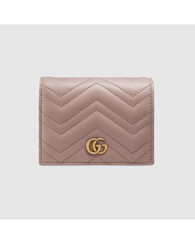 Gucci GG Marmont Card Case Wallet - Pink