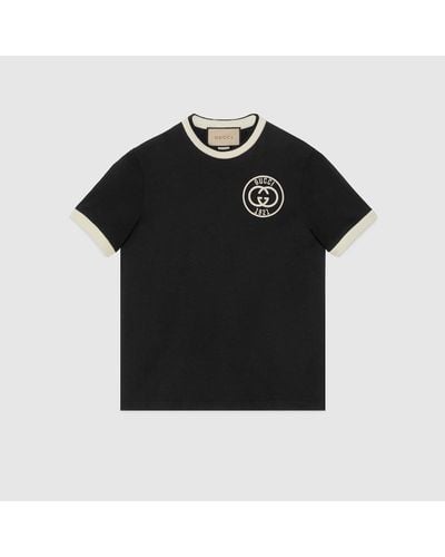Gucci Cotton Jersey T-shirt With Embroidery - Black