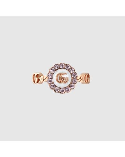 Gucci Double G Flower Ring - Pink