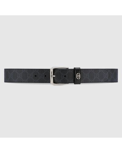 Gucci Belt With Interlocking G Detail - Black