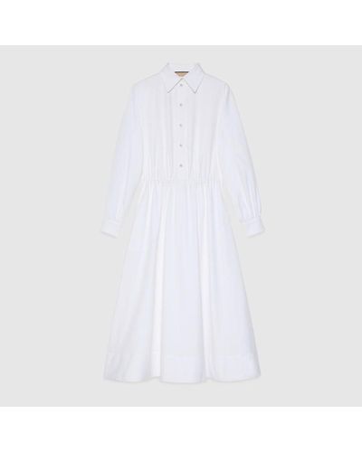 Gucci Vestido de Algodón Oxford - Blanco