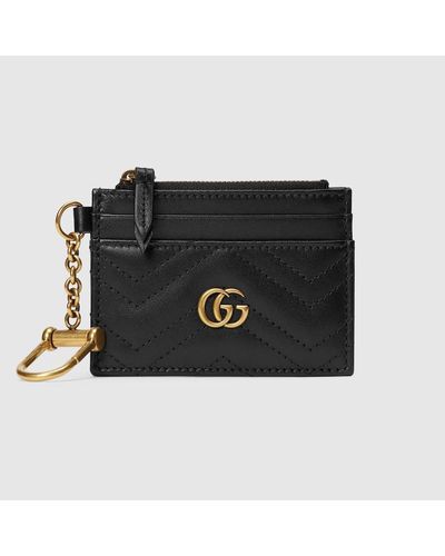 Gucci GG Marmont Brieftasche Mit Schlüsselanhänger - Schwarz
