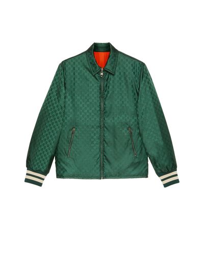 Gucci Reversible GG Nylon Jacquard Jacket - Green