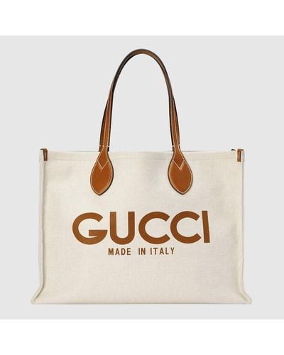 Gucci Borsa Shopping Con Stampa Misura Media - Neutro