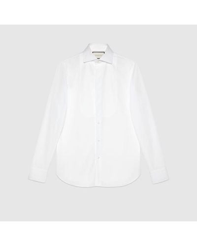 Gucci Sea Island Cotton Plastron Shirt - White