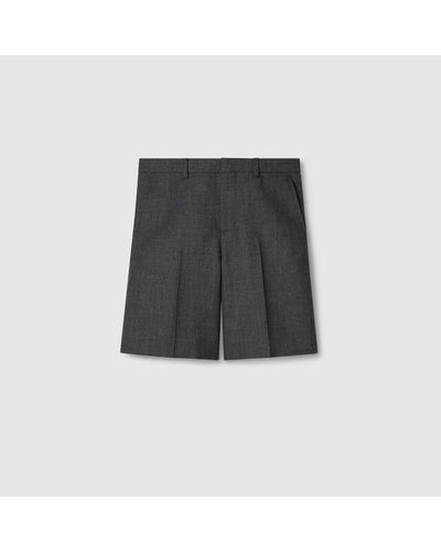 Gucci Wool Grisaille Bermuda Shorts - Grey