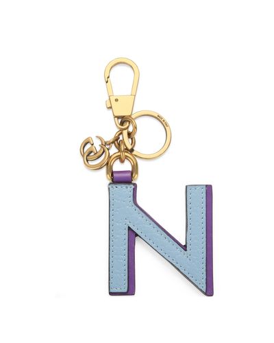 Gucci Schlüsselanhänger mit Buchstaben N - Blau