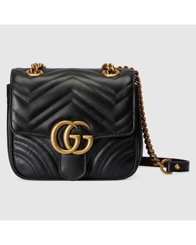 Gucci GG Marmont Mini-Shopper Aus Matelassé-Leder - Schwarz