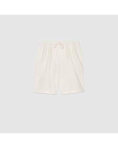 Gucci GG Flocked Print Cotton Shorts - White
