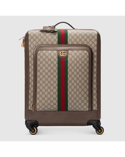 Gucci Valise À Roulettes Savoy GG Taille Moyenne - Marron