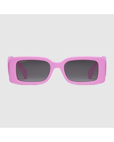 Gucci Rectangular Frame Sunglasses - Pink