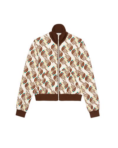 Gucci Jacke aus jersey mit the north face x web-print - Weiß