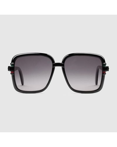 Gucci Sonnenbrille Mit Eckigem Rahmen - Schwarz