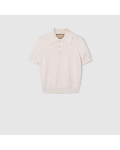 Gucci Poloshirt Aus Wolle Und Seide - Pink