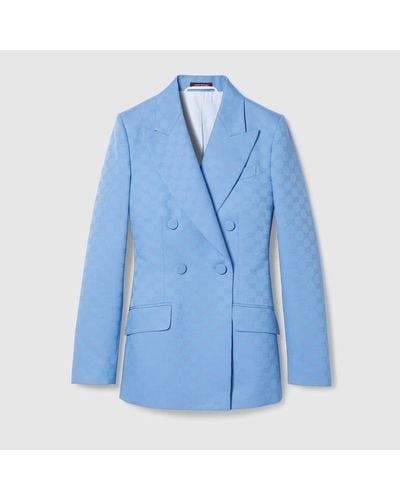 Gucci GG Cotton Gabardine Jacket - Blue